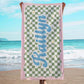 JML Personalized Beach Towel with Name, Custom Flower Beach Towel, Customized Microfiber Pool Towel, Quick Dry & Absorbent Swim Towel for Adult,Anniversary, Birthday, Summer Holiday,Vacation