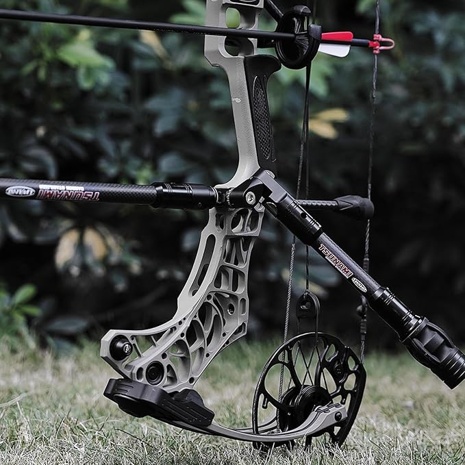 LWANO Single Side Adjustable V-Bar Mount Quick Disconnect Bow Rod Stabilizer, Archery Compound Recurve Bow Stabilizer Single Sidebar Back bar stabilizer Mount