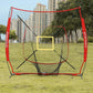 Storgem Baseball and Softball Practice Net 7×7ft Portable Hitting Pitching Batting Training Net Baseball Backstop Net with Batting Tee and Strike Zone and Bow Frame