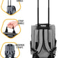 KOPEKS Deluxe Backpack Pet Travel Carrier with Double Wheels for Pets up to 10 Pounds - Black - Approved by Most Airlines