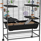 PawHut 32" Large Hamster Cage with Storage Shelf, Rat Cage for Syrian Hamster, Gerbils, with Tubes, Running Wheel, Food Dish, Water Bottle