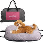 Portable Waterproof Dog Mat for Camping, Patio & Travel - Foldable Outdoor Dog Bed with Teflon Shell & Removable Plush Pad - Easy Clean, Durable - S (Hemp Grey)