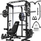 Power Cage, 2000LBS Multi-Function C21 Power Rack with Dual Pulley Cable Crossover System, All-in-One Squat Rack with More Training Attachments