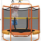 GYMAX 5FT Trampoline for Kids, ASTM Approved with Safety Net & Kitten Trapeze Rings, Indoor/Outdoor