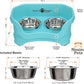 Neater Pet Brands Neater Feeder Deluxe Mess Proof Dog Bowls Elevated for Small Dogs Under 19 lbs, Made in USA, No Spill Raised Dog Food Bowl Stand Feeding Station, Food and Water Bowl Set, Aquamarine