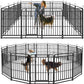 Dog Playpen Outdoor 16 Panels Heavy Duty Dog Fence 40" Height with Thick Pipe Anti-Rust with Doors Portable for RV Camping Yard, Total 36FT, 103 Sq.ft, Snowy Black