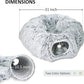 Cat Donut Bed with Washable Cushion – Cat Caves for Indoor Cats – Collapsible Donut Bed with Peekaboo Pet Tunnel & Tunnel Toy – Cozy Hideout for Kittens, Ferrets, Rabbits & Dogs – Grey