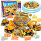 Play Construction Sand Kit,2.2lbs Magic Sand W/4 Large Take Apart Construction Trucks,1 Sandbox,8 Worker Figures and Road Signs,8 Molds,Toys for 2-8 Years Old Boys Girls