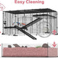 3-Tier Glass Hamster Tank, Large Hamster Cage Habitat with 11inch Big Running Wheel for Rat, Mouse, Gerbil, Syrian Hamster, 590 SQ INCHES