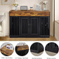 VECELO Dog Crate Furniture for Medium/Large Dogs, Wooden Dog Cage with Drawers, Double Door, Dog Kennel End Table, Brown