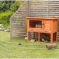 TRIXIE natura Outdoor Rabbit Hutch with Run - 2-Story Rabbit Cage with Non-Slip Ramp - Medium Elevated Small Animal House with Secure Playpen, Hinged Roof & Pull-Out Tray - in Brown