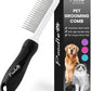 POODLIE Poodle Pet Dog Combs for Grooming Matting - Metal Comb for Dogs with Long & Short Stainless Steel Teeth - Dematting Comb for Cats to Remove Matted Hair & Knots, Black