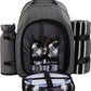 apollo walker Picnic Backpack Bag for 2 Person with Cooler Compartment, Detachable Bottle/Wine Holder, Fleece Blanket, Plates and Cutlery Set (2Person,Grey)