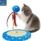 Cat Tree with Toy Ball, Interactive Cats Scratcher Toys with Colorful Ribbons, Play kat Tree, Fun, Entertaining for Large Cats and Small Kittys
