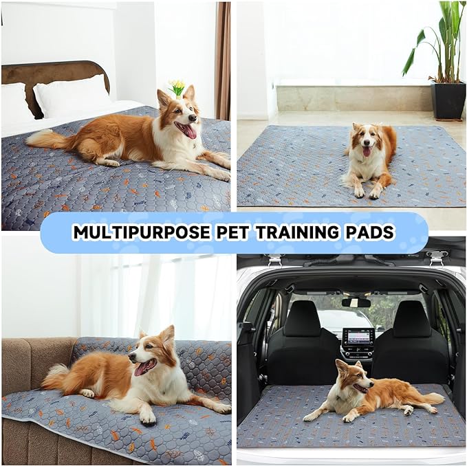 Sunheir Washable Pee Pads for Dogs Extra Large 36" x 72" 2-Pack, Reusable Puppy Pads Pet Training Pads, Waterproof Dog Pee Pads for Crate, Whelping Pad, Non-Slip Protects Against Urine Leakage