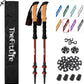TheFitLife Trekking Poles - Lightweight 7075 Aluminum Hiking Sticks with Cork Grips, Adjustable Telescopic Design, Metal Flip Lock for Men & Women - Perfect for Hiking, Walking, Camping & Backpacking