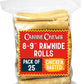 Canine Chews 8-9" Chicken Basted Rawhide Retriever Rolls - Pack of 25 Chicken-Flavored Long-Lasting Dog Rawhide Chews - Protein-Dense Jumbo Rawhide Bones For Large Dogs - Treats for Aggressive Chewers