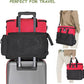 WOLT Dog Travel Bag Dog Bag for Traveling and Supplies with 2 Collapsible Bowls, 2 Food Containers, 1 Place Mat, Red