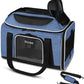 Petskd Top-Expandable Pet Carrier 18x13x9.5 Inches Southwest Airline Approved, Soft-Sided Carrier for Small Cats and Dogs with Locking Safety Zippers and Anti-Scratch Mesh(Blue)