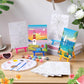 Blosssound 10 Set Pre Printed Canvas Pre Drawn Canvas Painting with Easel Kits 5" x 7" Outline Painting Panels for Beginners, DIY Craft Project, Party Favor, Home Decors(Landscape)