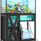 YITAHOME Fish Tank Stand with Power Outlets & LED Light, 40-50 Gallon Metal Aquarium Stand with Cabinet for Fish Tank Accessories Storage for Turtle Tank, Reptile Terrarium, 660LBS Capacity, Black