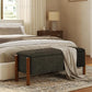 Storage Ottoman Bench, End of Bed Bench for Bedroom, 47" Boucle Upholstered Entryway Shoe Seat Benchs, Holds up to 660 lb Storage Ottoman, Padded Blanket Chest Stool Foot Rest for Living Room Grey