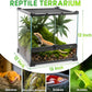 Mini Reptile Glass Terrarium 12"x12"x12" Durable Reptile Habitat Tank with Heat Resistant Aluminum Alloy Frame, Double Swinging Doors with no Jam by Sand and Other Debris