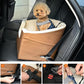 Amazon Basics Pet Car Booster Bucket Seat for Small Pets up to 25lbs, Machine Washable Cover, Clip-On Safety Leash, 18" x 18" x 16", Tan