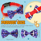 Hillban 50 Pieces Paw Print Dog Collar Bow Ties Colorful Paw Print Dog Collar Accessories Bow Ties Attachment with Elastic Bands Detachable Charms for Pets Collar Accessories Daily Costume