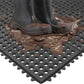 Ottomanson Heavy Duty Rubber Floor Mat – Non-Slip, Waterproof, Easy to Clean – Anti-Fatigue Mat for Commercial Kitchens, Restaurants, Workshops – Oil Resistant, Hose Washable – 36" x 36", Black