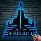 Personalized Fighter Aircraft Metal Wall Art LED Light, Custom Aviation Signs With LED Lights, Fighter Pilot Gift, Outdoor Decor, Wall Hanging, Home Decor, Birthday Xmas Gift
