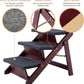 MEWANG Wooden Pet Stairs/Pet Steps - 3-in-1 Foldable Stairs & Ramp for Beds and Cars - Portable Dog/Cat Ladder Up to 220 Pounds - Great for Small and Older Animals(Brown) (24.8" L x 17.2" W x 19.5" H)