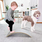 Gentle Monster Wooden Wobble Balance Board, 35 Inch Rocker Board Natural Wood, Kids Toddler Open Ended Learning Toy, Yoga Curvy Board for Office & Classroom Adult