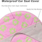 Car Seat Cover Protector Front Seats,for Gym Workout,Running,Swimming,Beach and Hiking,Waterproof Sweat Towel Bucket Seat Covers for Cars SUV Trucks (Flower and Pink, 1Pcs)