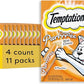 Temptations Creamy Puree Squeezable Lickable Wet Cat Treats with Cheese, 0.42 oz. Tubes, 4 Count, Pack of 11 (44 Total)