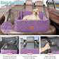 Dog Car Seat for Medium/Large Dogs, Pet Booster Seat for Under 55 lbs or 2 Small Dogs, Detachable & Washable Dog Car Bed for Backseat with 2 Safety Leashes (Purple)