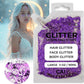 Hair Glitter Gel – Body Glitter for Kids and Women – Iridescent Holograph Cosmetic-Grade Gel w/Moon & Stars for Hair, Body & Face, Applies Smoothly w/o Glue & Washes Off Easily, 3 Oz - Violet 1Pack
