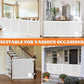 Pawtners Retractable Baby Gates Extra Wide, 41" Tall Extends up to 120" Wide, Dog Gate Indoor with Cat Door for Stairs, Pet Gate with Support Rods for Doorways Hallways Indoor & Outdoor-White