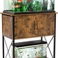 20-29 Gallon Aquarium Stand Metal Frame Fish Tank Stand with Cabinet Storage, for 20 Gallon Long Aquarium,30.7" L*16.5" W Tabletop,330LBS Capacity Rustic Brown and Black PG01YGN