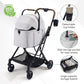 ibiyaya Tinker Pet Stroller for Small Dogs and Cats – 3-in-1 Pet Carrier, Dual-Opening Canopy, No-Flat Wheels, Vegan Leather Handle, Large Storage Basket (Silver Gray)