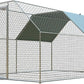 4ever2buy Chicken Runs for Yard with Cover, Large Metal Chicken Run Walk in Metal, Outside Dog Kennel with Roof, Flat Roofed Outdoor Kennel for Cats(9.2’Lx12.47’Wx6.4’H)