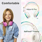 LilGadgets Connect+ Pro Kids Headphones with Mic and Cord, SharePort Technology, Over-Ear Foldable Headset, Volume Limit 93db, Wired Inline 3.5mm Jack for School - Tie Dye Rainbow Headphones for Kids