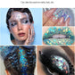 MEICOLY Green Face Body Glitter,Alien Glitter Makeup,Mermaid Sequins Glitter Face Paint,Face Hair Party Festival Chunky Glitter Makeup