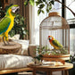 Natural Wood Bird Perches for Cage, Parrot Perch Stand & Platform, Bird Cage Accessories for Parakeets, Cockatiels, Conures, Lovebirds (Brown, Core Perch & Platform - 8PCS)