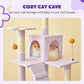 MWPO Flower Cat Tree for Indoor Cats, 63.8 Inches Multi-Level Cat Tower with Sisal-Covered Scratching Posts, Padded Platform, Hammock, Dangling Toys, Stable Cat Condo Pet Play House