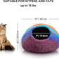 Woolygon Premium Felt Cat Cave Bed – Wool Kitty Beds Handcrafted Kitten Caves Bed for Indoor Cats - Made from 100% Eco-Friendly Merino Wool, Foldable Cat Hidewawy Covered Cat House Pod (Rainbow Twist)