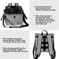 Pet Carrier Bicycle Basket Bag Pet Carrier/Booster Backpack for Dogs and Cats with Big Side Pockets,Comfy & Padded Shoulder Strap,Travel with Your Pet Safety（Titanium）