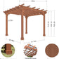 MUPATER 10×10 FT Wooden Pergola with Roof, Wood Pergola Kit with Stakes, Outdoor Shelter Structure for Climbing Plant Support, All-Season Durability, Shade for Patio, Backyard, Deck, Lawn
