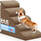 Dog Stairs for High Beds Up to 26-30", 5-Step Foam Pet Ramp with Washable Cover, Gentle Slope Steps, Bed & Couch Ladder for Small Medium Dogs & Senior Cat, Puppy Stairs to Get on Tall Furniture