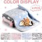 4 Pcs Waterproof Guinea Pig Blankets Washable Small Animal Fleece Bedding Absorbent Guinea Pig Cage Liners Reusable Pet Pee Pad Sleep Mat Pad Cover for Hamster Ferret (Cute Star Pattern, 24 x 16 Inch)
